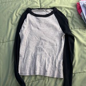 Brandy Melville Grey and Black Bella Long Sleeve